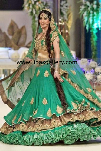 Green Bridal Dresses Pakistan Green Bridal Outfits Pakistan Green