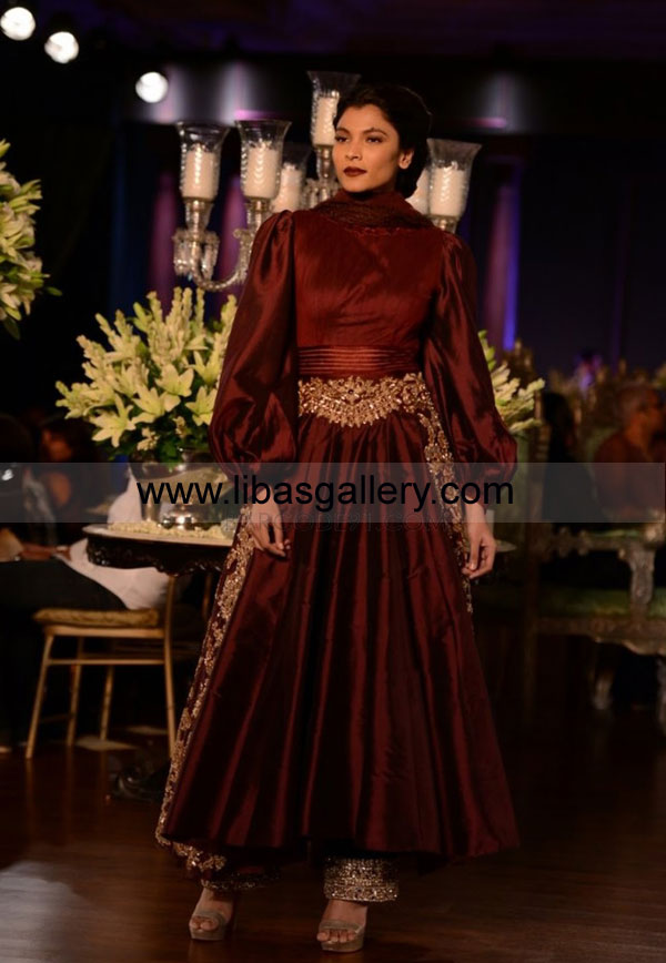 Beautiful South Asian Wedding Dress With Flared Online Anarkali