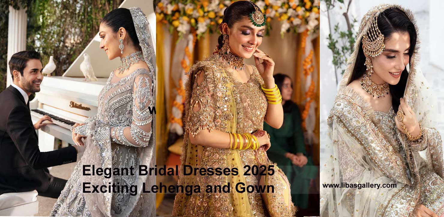 Pakistani Bridal Peshwas and Lehenga Dresses for Mehndi Nikah Walima day with heavy hand embellishment UK USA Canada Australia Dubai 
