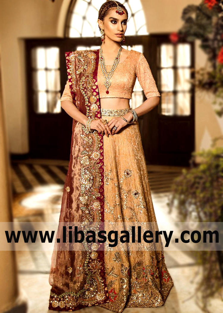 Peach Rose Paros Lehenga