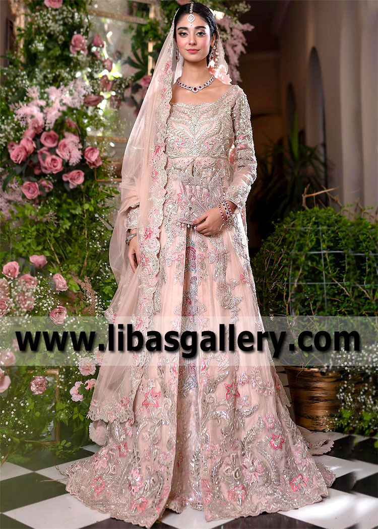 Blush Gladiolus Nikah Bridal Maxi Dress
