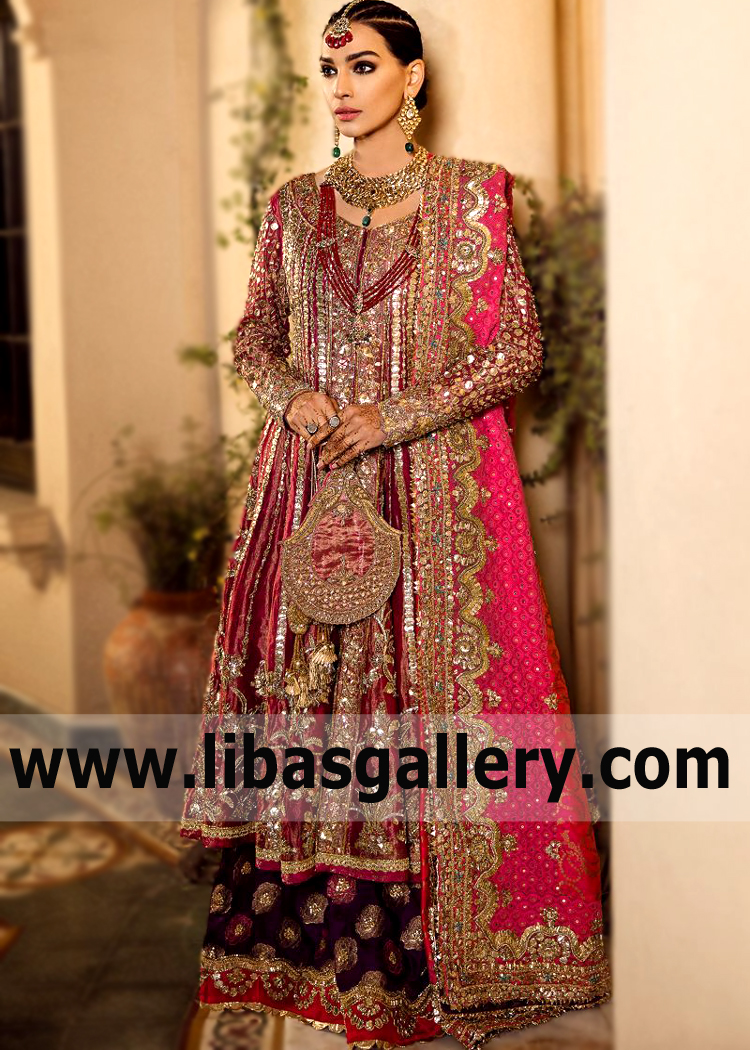 Maroon Pink Valencia Anarkali Style