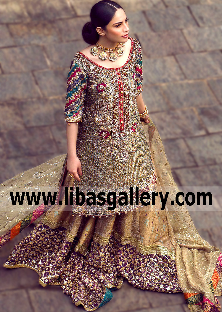 Teal Purple Chata Patti Worcester Lehenga