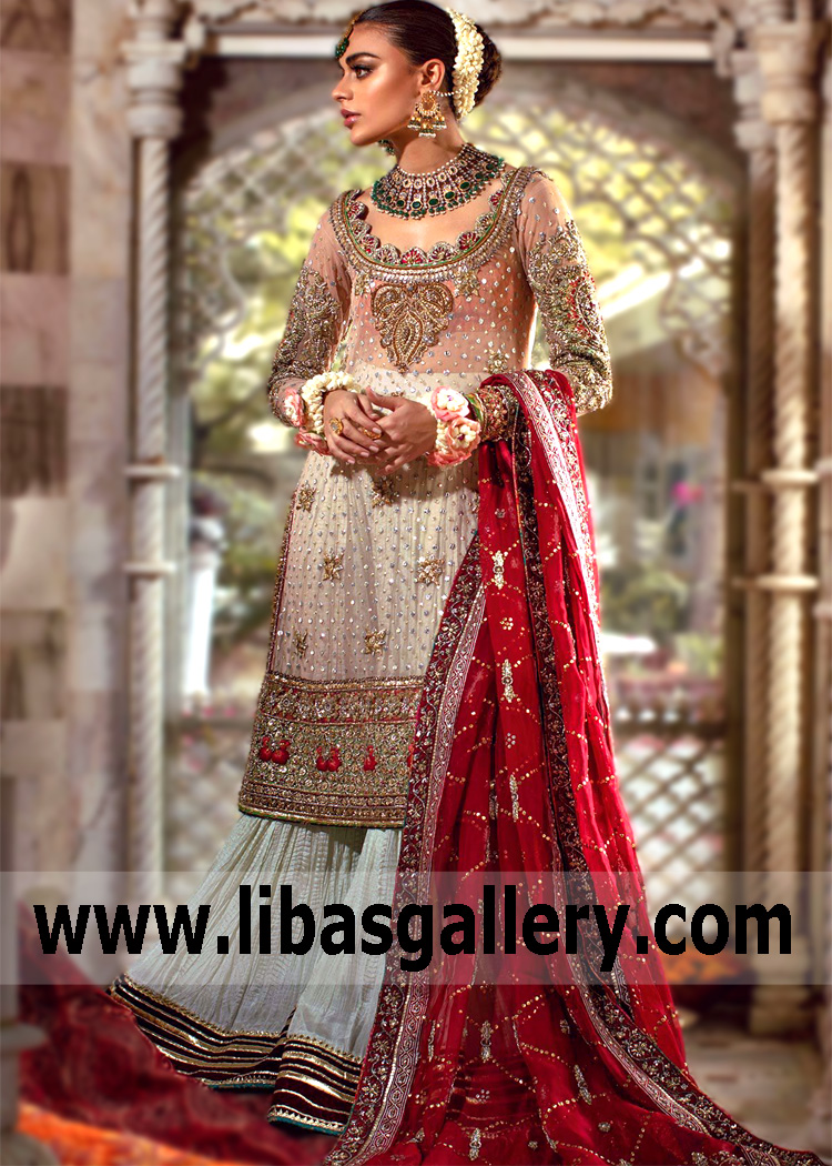 Rose Off White Tudia Sharara Dress