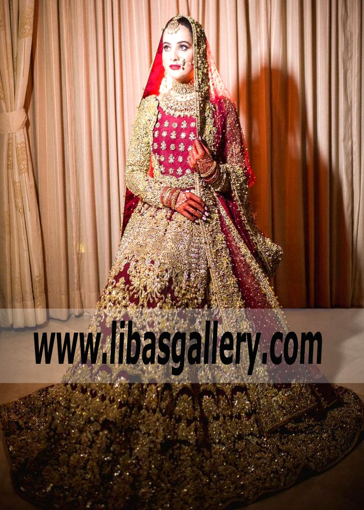 Wedding Maroon Lily Lehenga