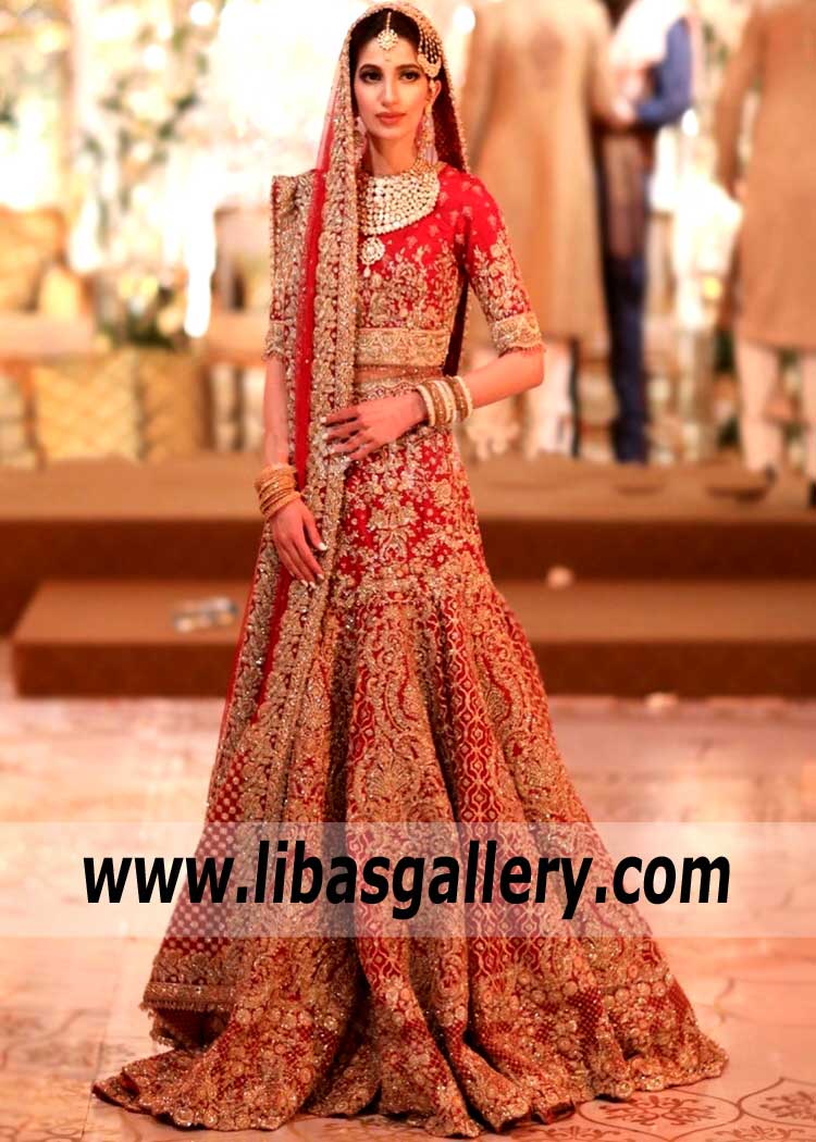 Traditional Bridal Wear Red Kalmia Mermaid Lehenga