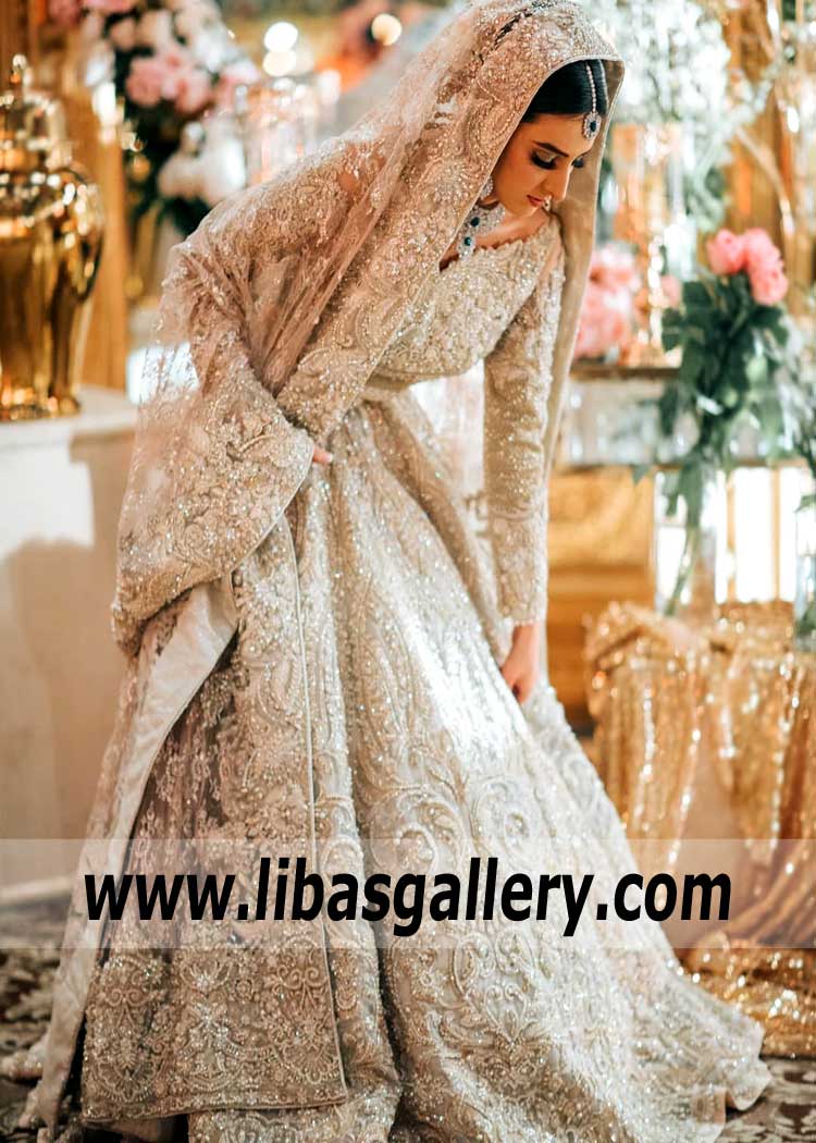 Breathtaking Bridal Dress with Flared Lehenga