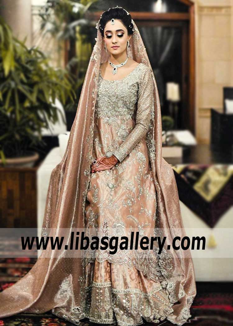Bridal Wear Dark Salmon Zenobia Sharara