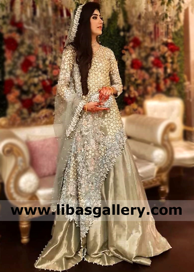 Abu Jani Sandeep Khosla Bridal Dresses Detroit Michigan USA Best Indian Asymmetrical Wedding Dress