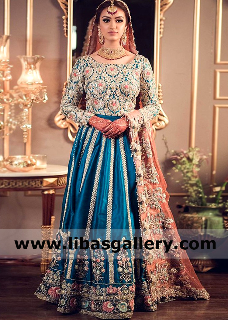 Palatinate Blue Bernard Anarkali Style