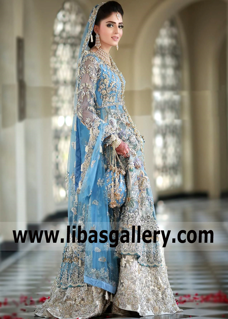 Maya Blue Batignolles Bridal Lehenga