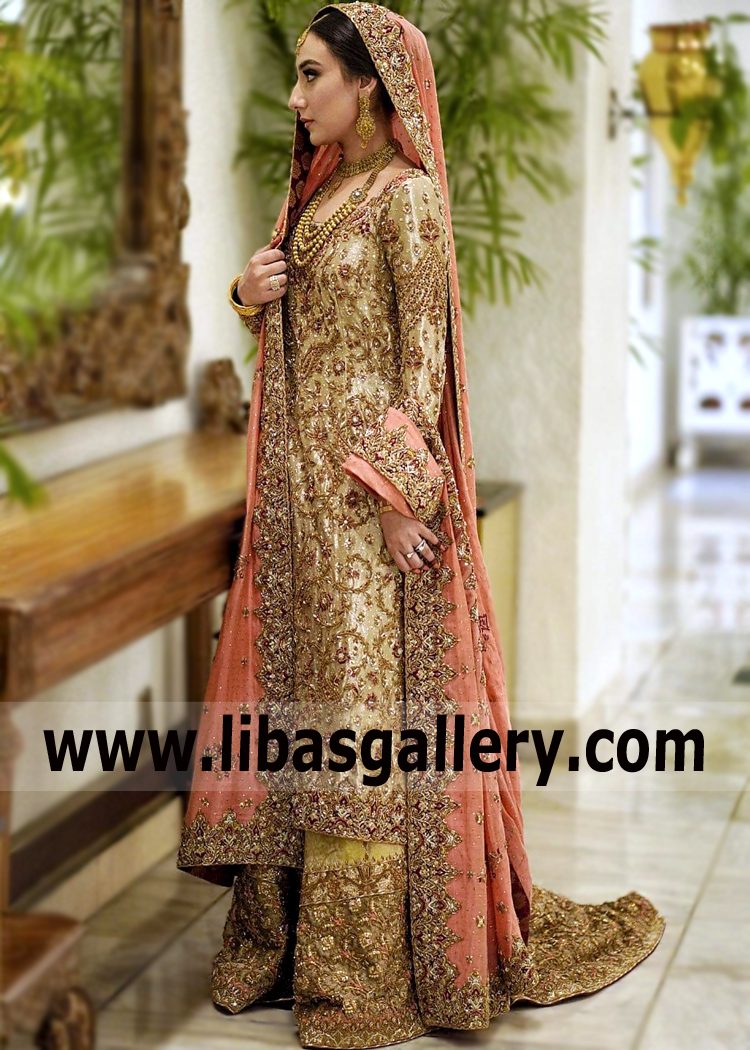 Gold Metallic Cardinet Farshi Gharara
