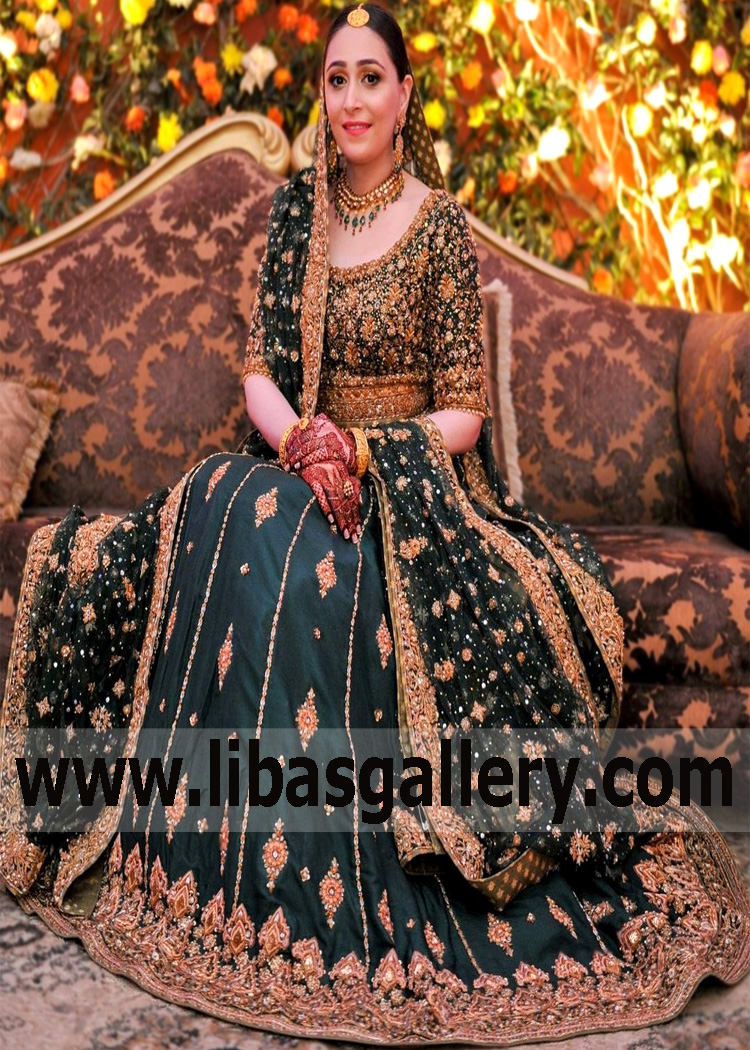 Dark Green Cypria Lehenga Choli