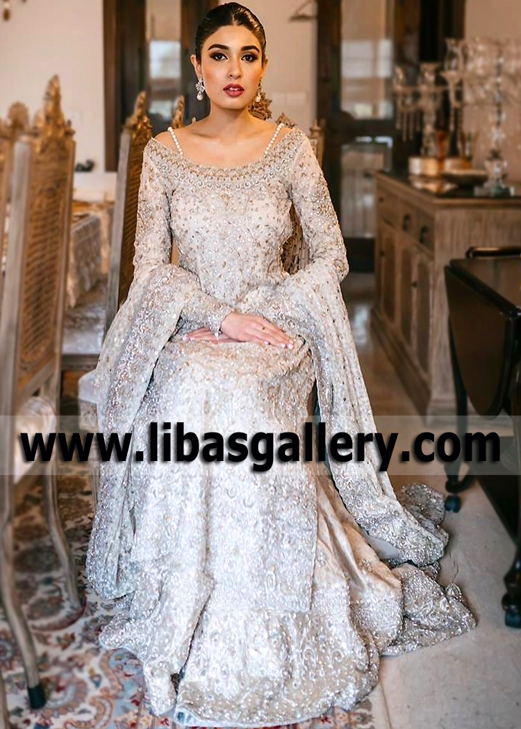 Platinum Silver Imani Bridal Lehenga