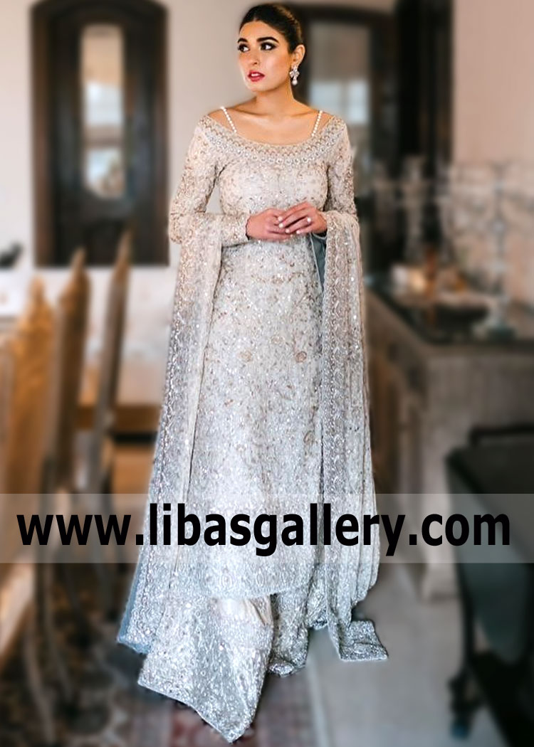 Platinum Silver Imani Bridal Lehenga