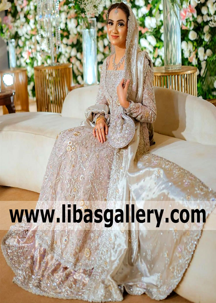 Silver Champagne Daryl Wedding Lehenga