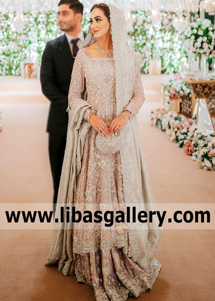 Silver Champagne Daryl Wedding Lehenga