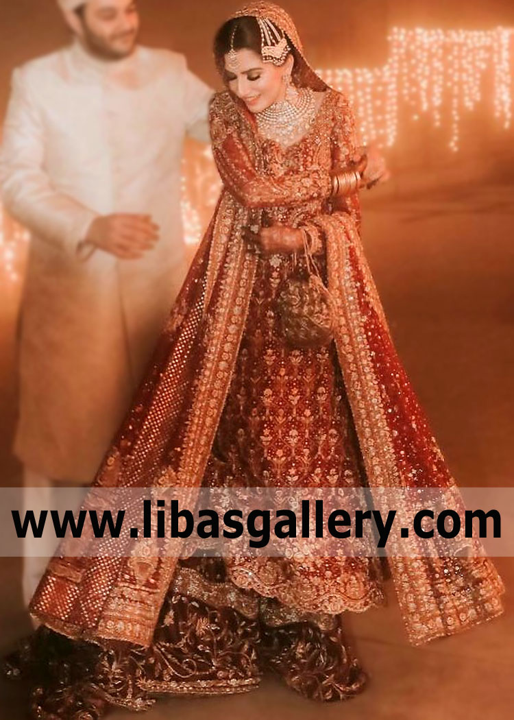 Upsdell Red Primula Bridal Wedding Sharara