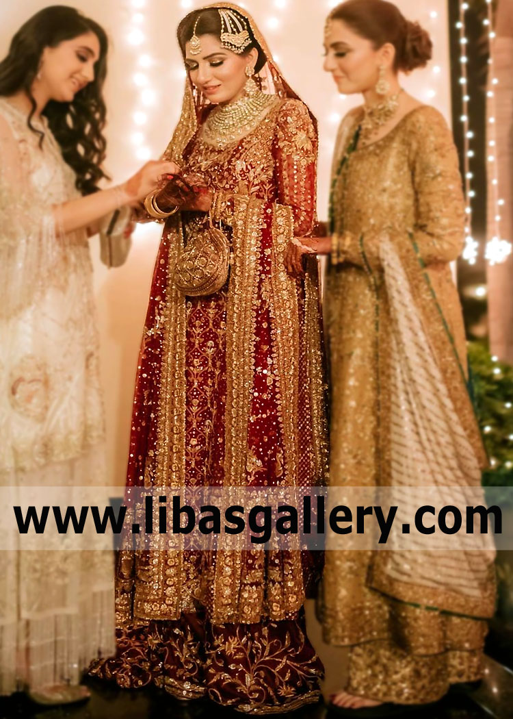 Upsdell Red Primula Bridal Wedding Sharara