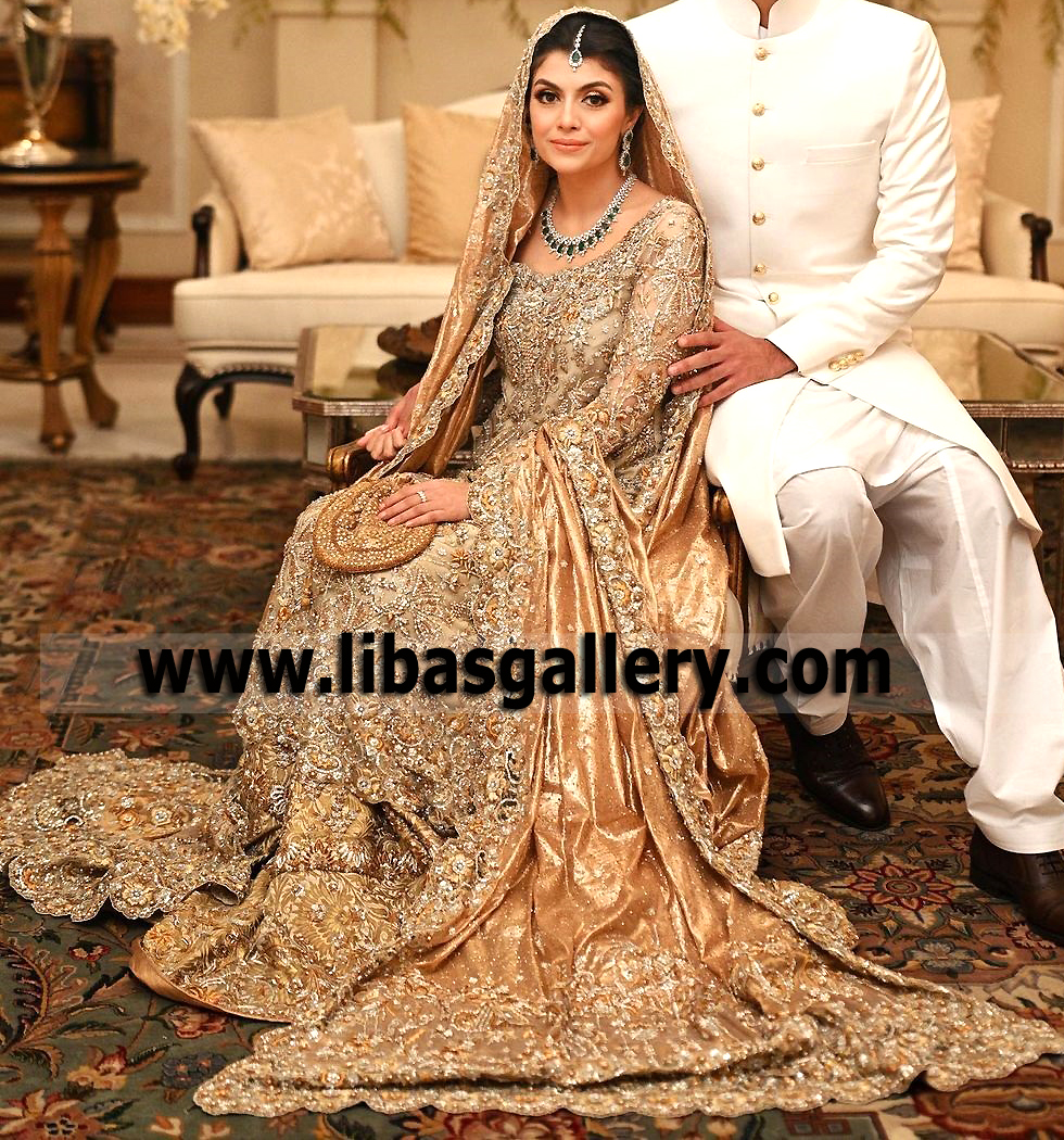 Stylish Embellished Fleur Indian Bridal Lehenga Dress