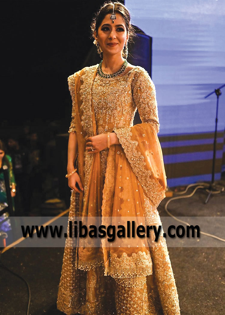 Goldenrod Bloom Bridal Anarkali for Mehendi Function