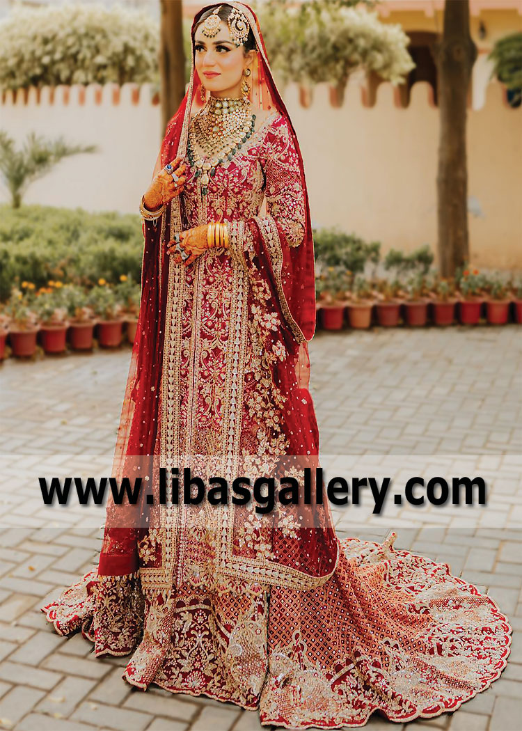 Amaranth Red Laurel Barat Dress