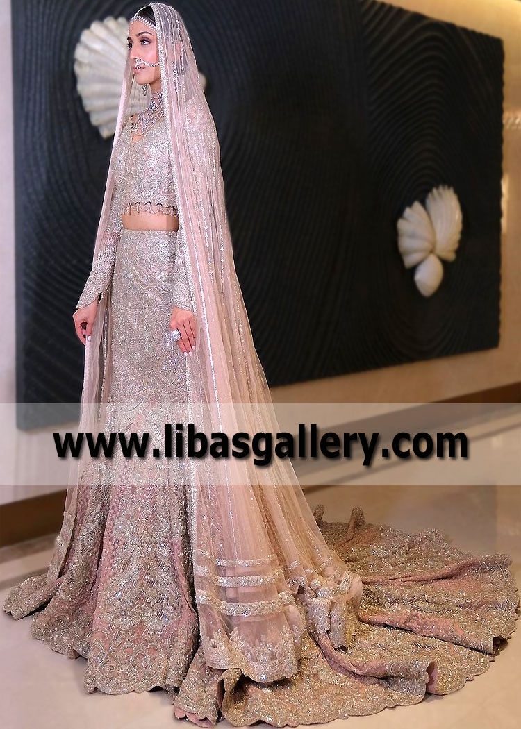 Rose Gold Mariell Luxurious Fishtail Dress for Bride