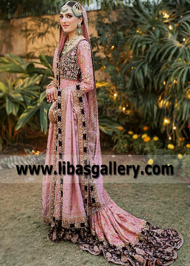 Amaranth Pink Nerine Farshi Lehenga