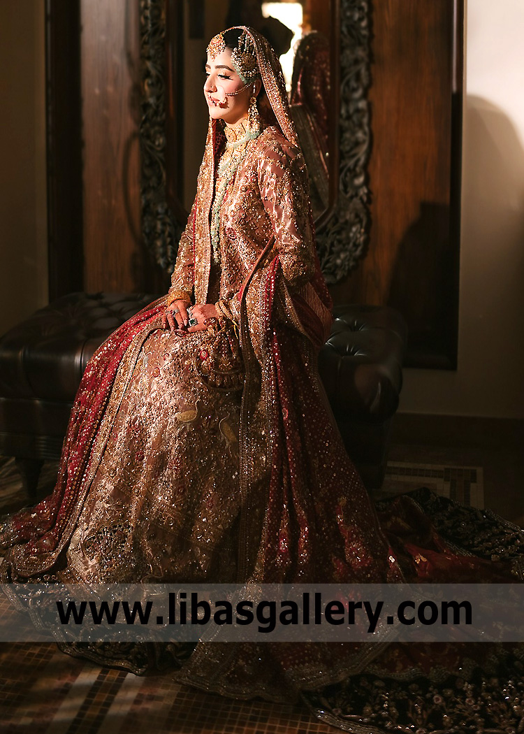 Carmine Amaryllis Bridal Wear Farshi Lehenga