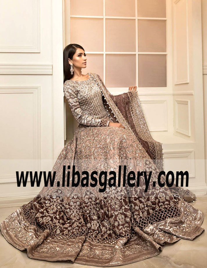 Pretty Pastel Shaded Bridal Lehenga for Reception