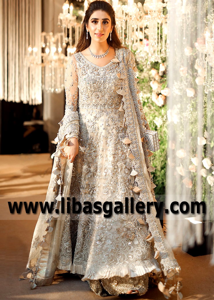 Ivory Arum Anarkali Nikah Dress
