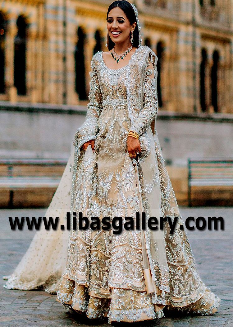 Banana Mania Lilium Bridal Lehenga with Long Veil
