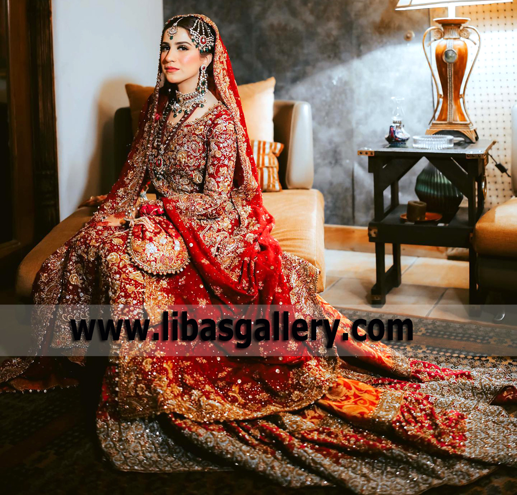 Red Orange Lily Lehenga