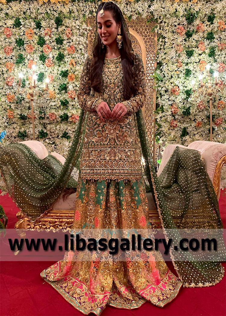 Multi Color Fleur Bridal Lehenga