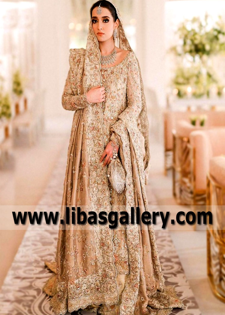 Light Gold Karsiyaka Designer Lehenga