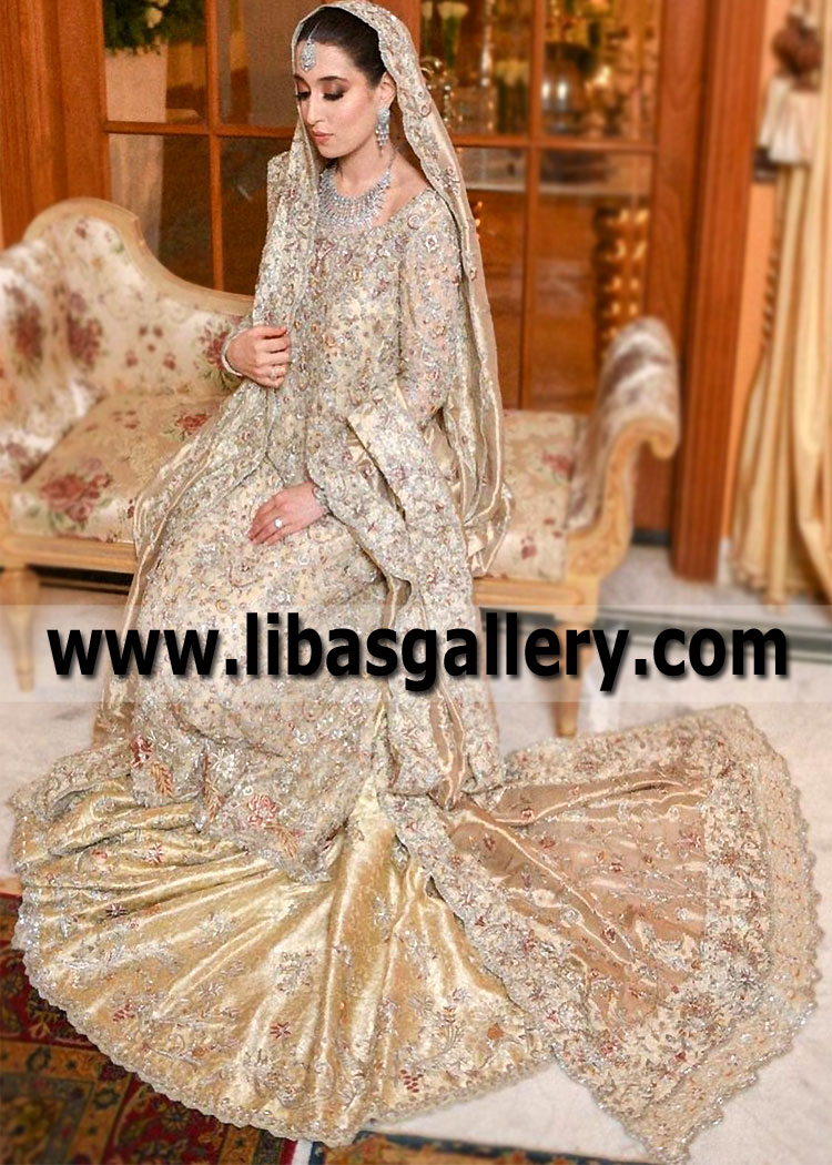 Light Gold Karsiyaka Designer Lehenga