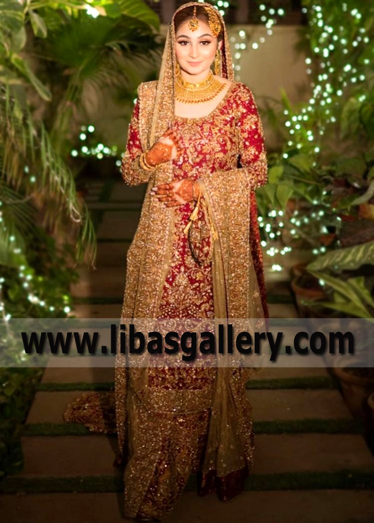 Maroon Fallow Ovule Bridal Lehenga