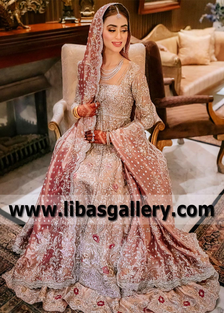 Old Rose Chestnut Alcea Anarkali Walima Bridal