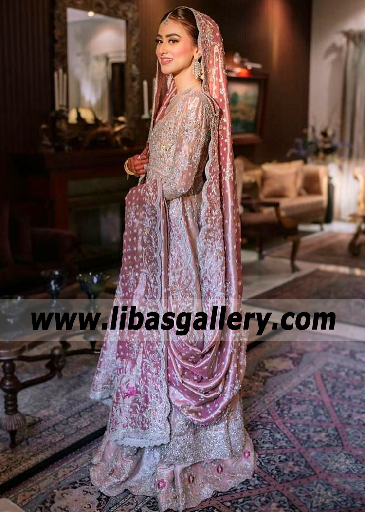 Old Rose Chestnut Alcea Anarkali Walima Bridal