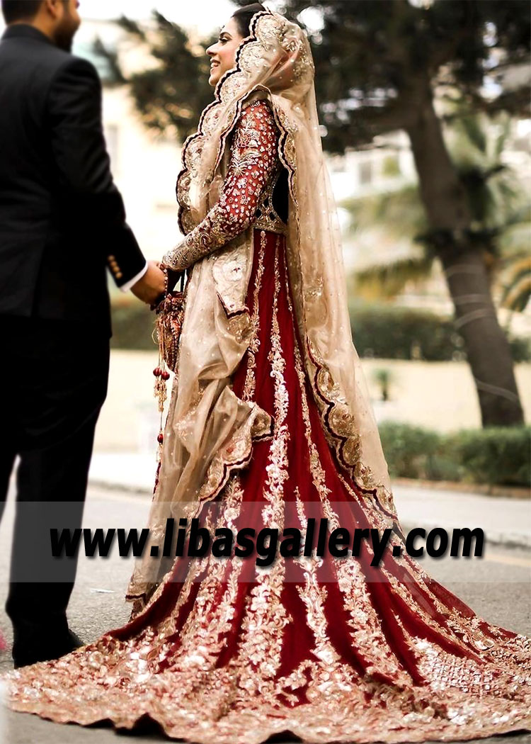 Maroon Anemone Bridal Dress