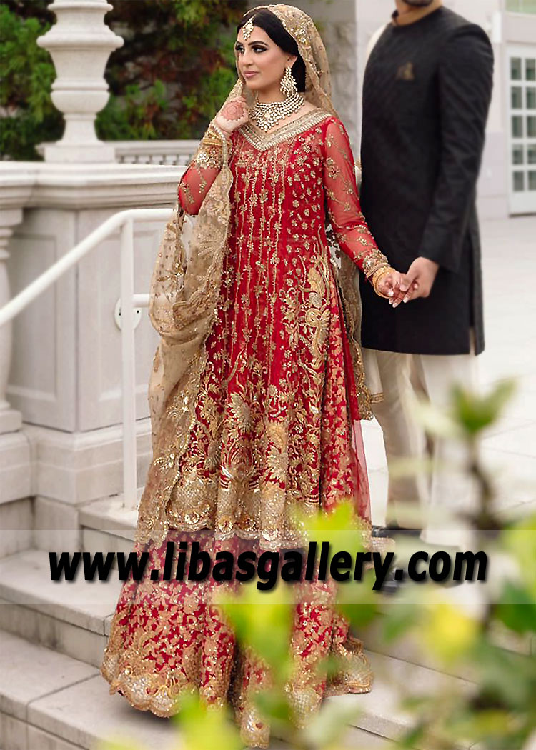 Lava Red Crocus Bridal Dress