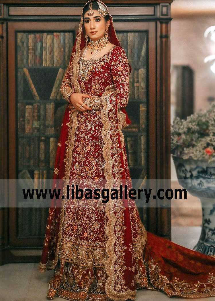 Crimson Nymphea Red Wedding Dress