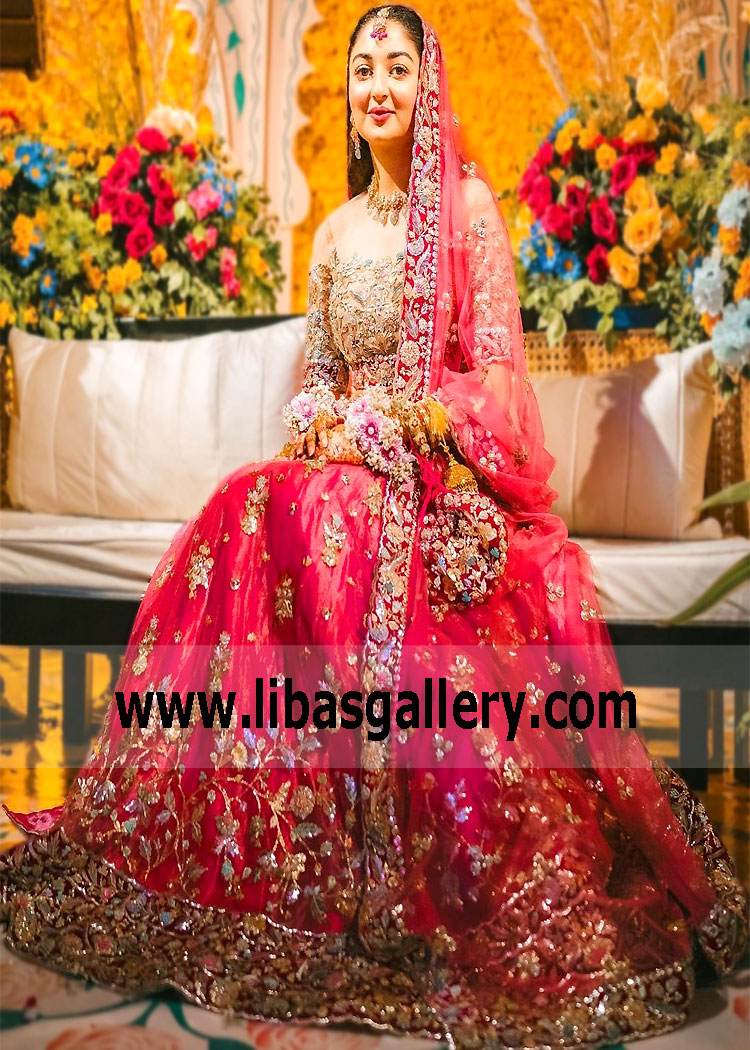 Rose Bonbon Laurel Bridal Lehenga
