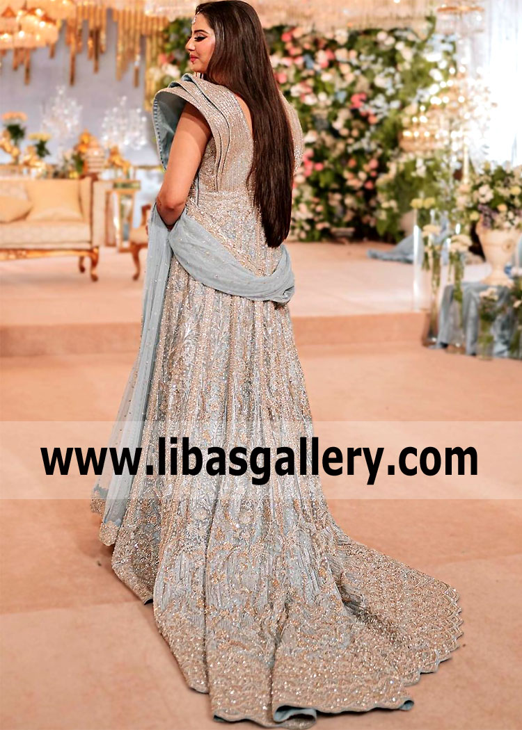 Powder Blue Viola Bridal Maxi for Walima