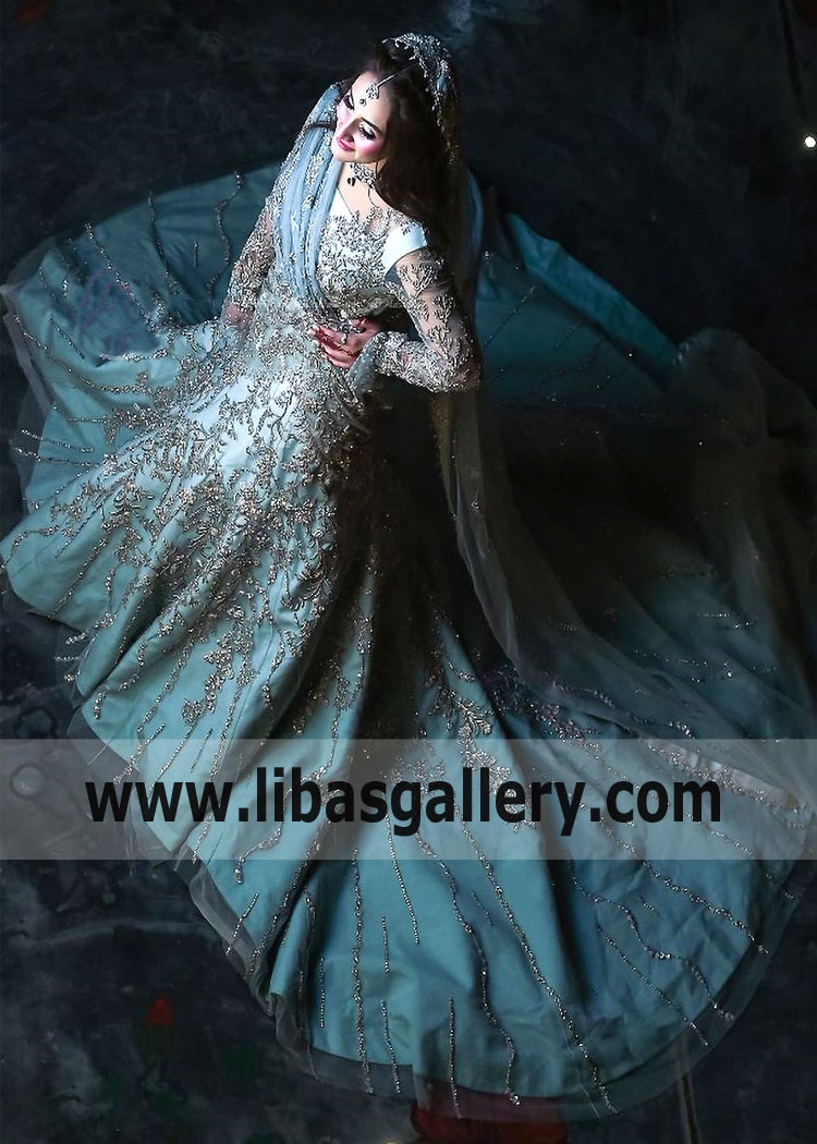 Blue Radiance Strobus Mermaid Lehenga