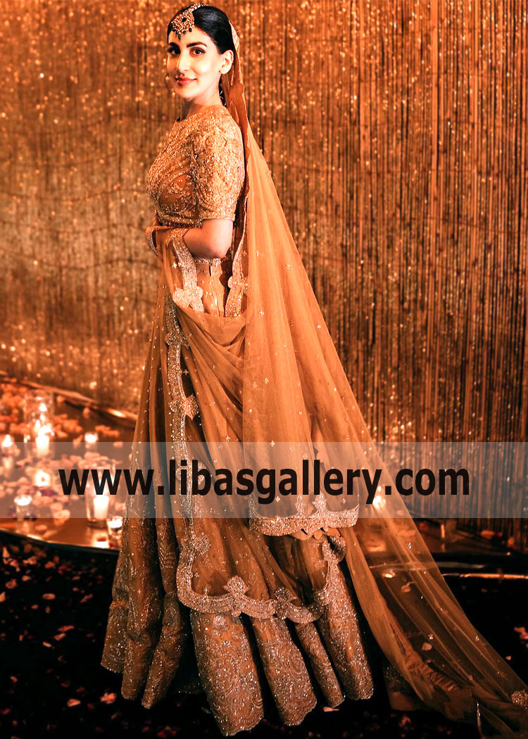 Goldenrod Ovule Bridal Lehenga