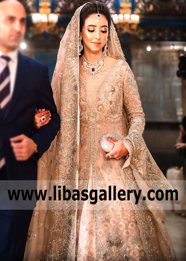 Peach Gladiolus Walima Bridal Dress