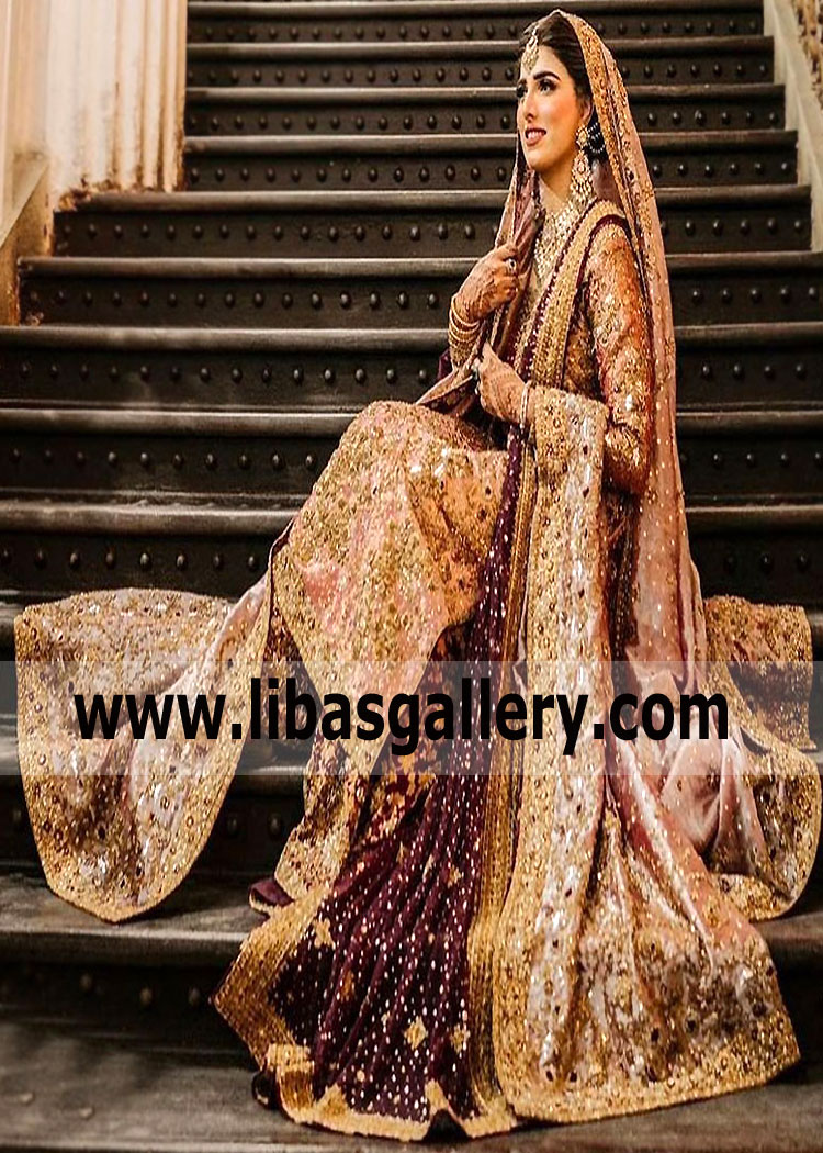 Tea Pink Purple Armeria Barat Bridal Dress