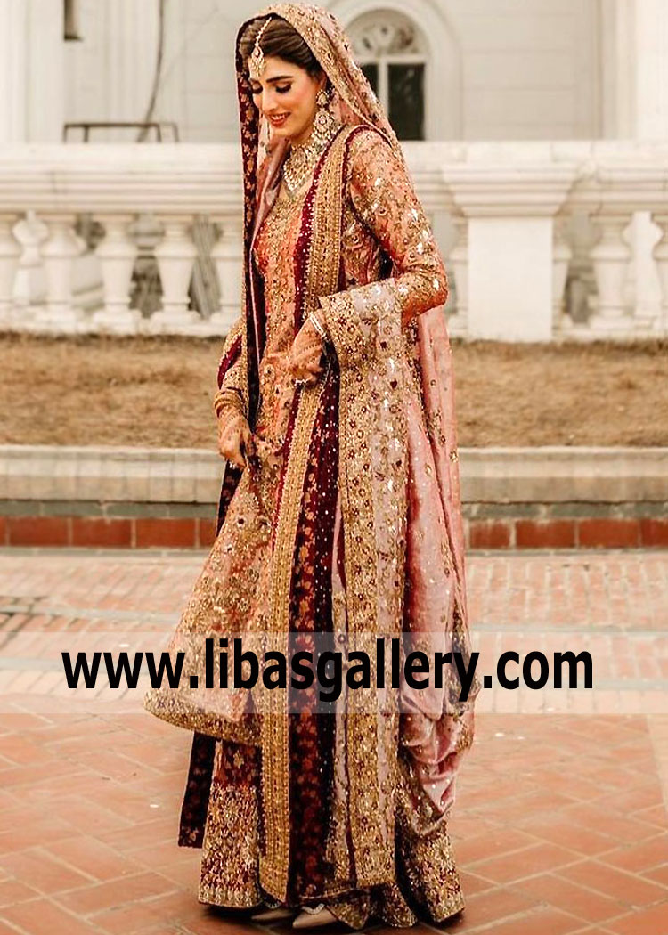 Tea Pink Purple Armeria Barat Bridal Dress