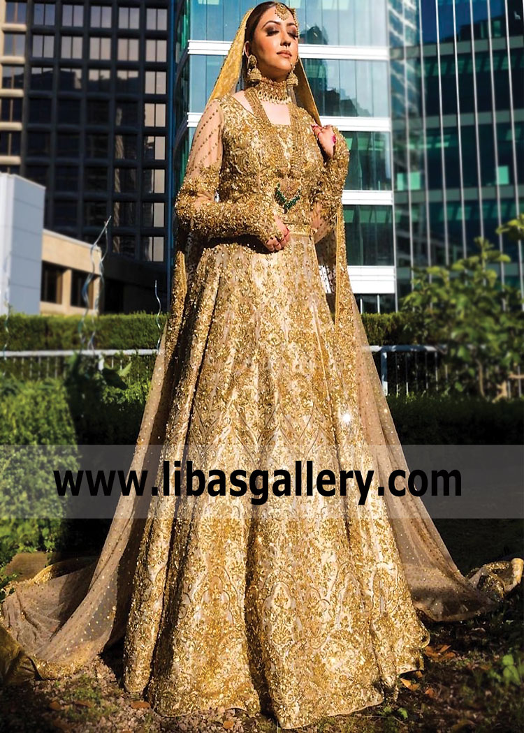 Gold Dandelion Bridal Wear Pakistan